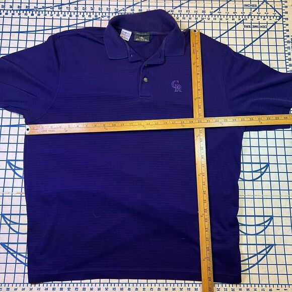 Colorado Rockies Antigua Polo Shirt Men's 2XL MLB Purple Performance Fabric - Picture 8 of 8